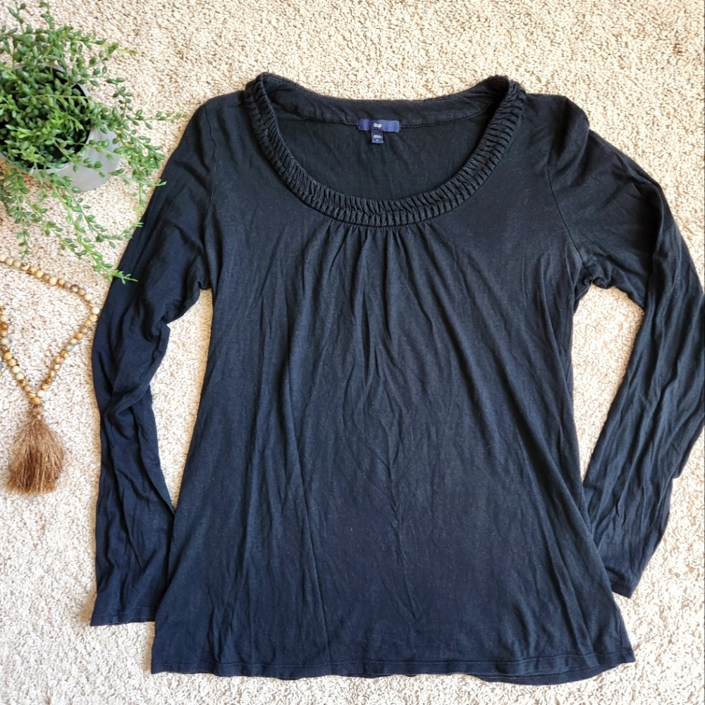 Gap Braid Neck Detail Long Sleeve Shirt - Size L